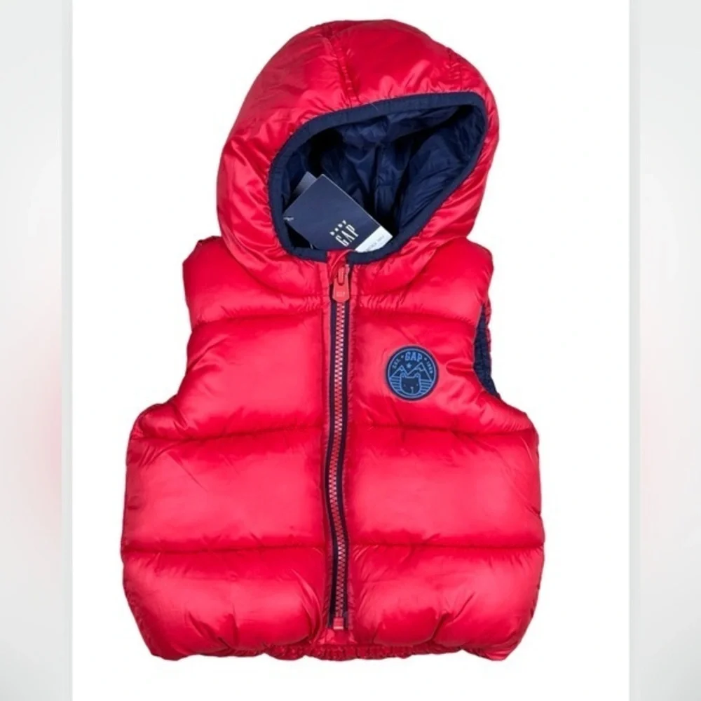 NWT Baby GAP Red Cold Control Max Puffer Vest 6-12 Months Jacket Boy Kids
